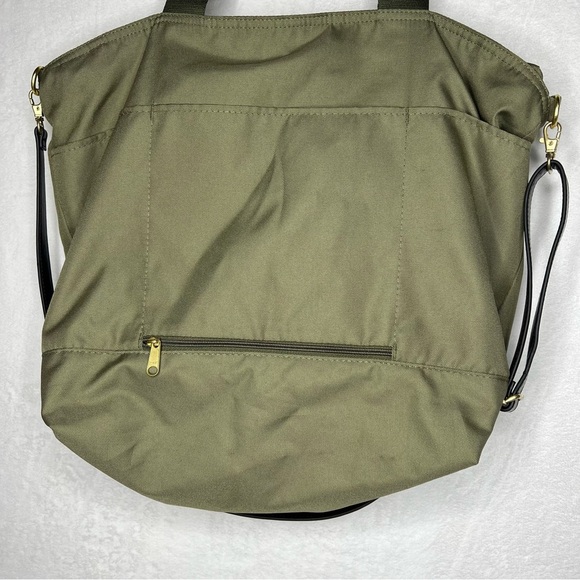 LOGAN + LENORA Waterproof DayTripper (Canvelle) Beach Bag Green Washable Tote - Picture 10 of 12